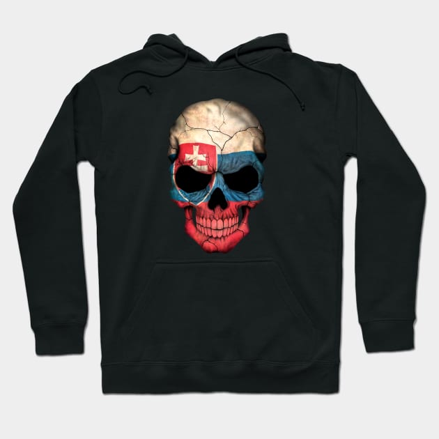 Slovakian Flag Skull Hoodie by jeffbartels